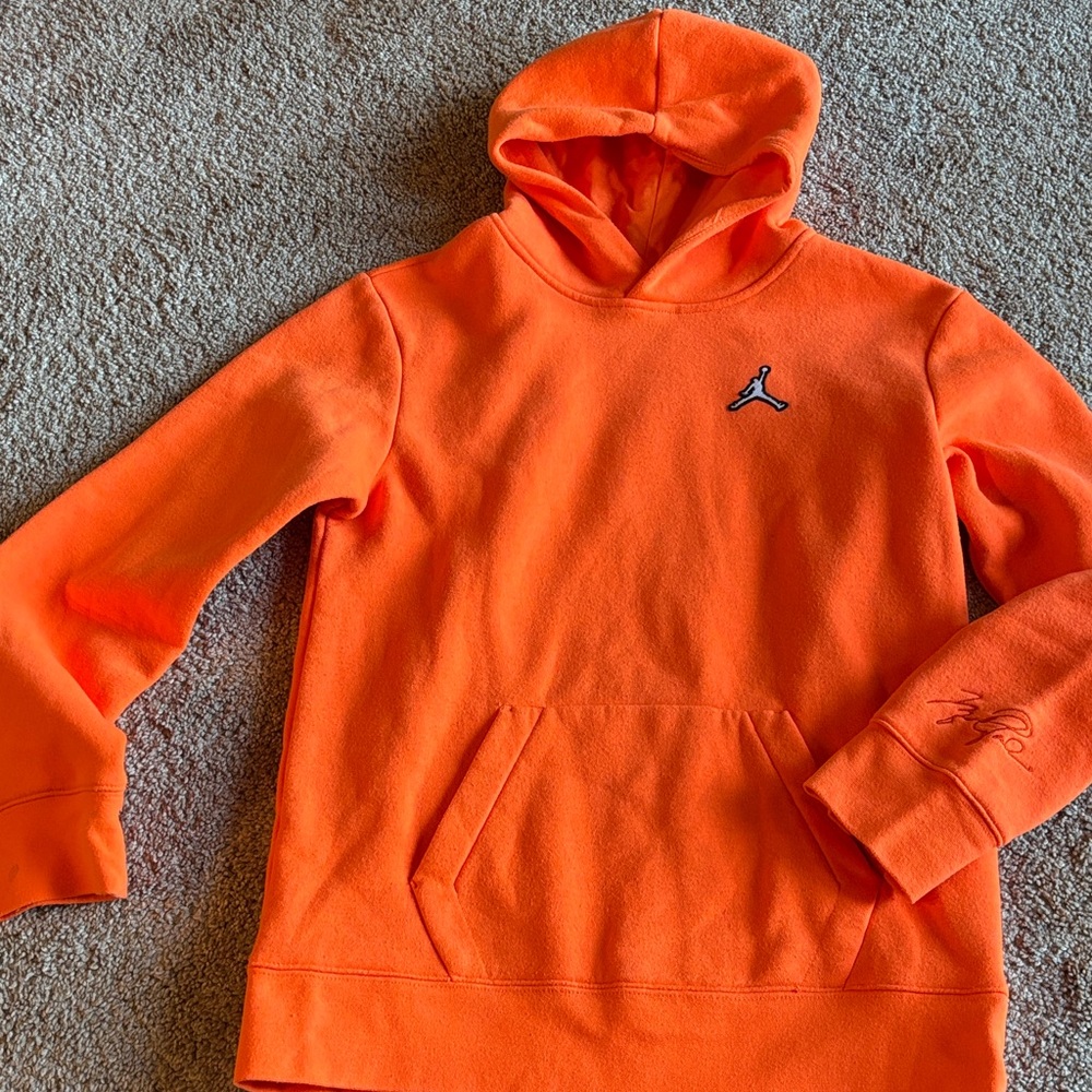 Jordan Orange Hoodie with Logo